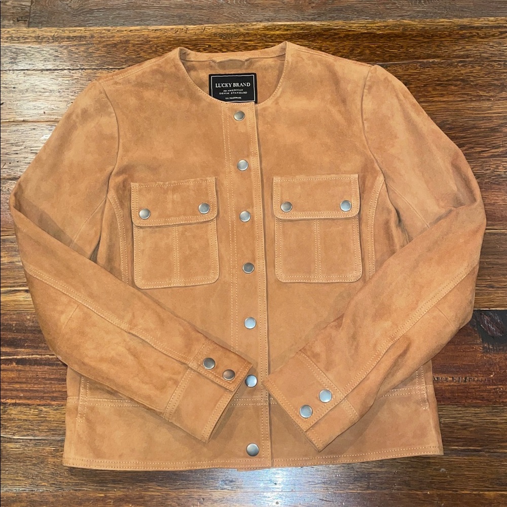 Lucky Brand Camel Suede Jacket Size M - Picture 3 of 13